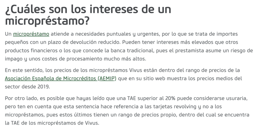 Son abusivos los intereses de mi micropréstamo con vivus